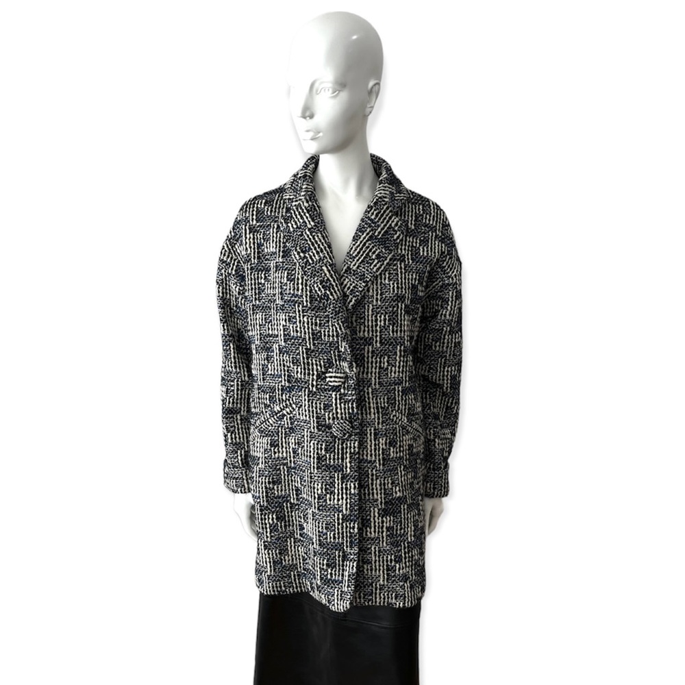 Robert Kitchen Cocoon Tweed Check Coat